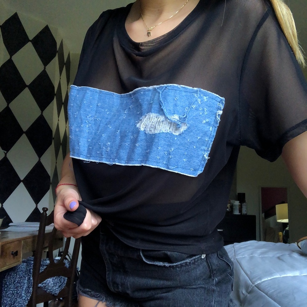 Mesh LF black and denim shirt